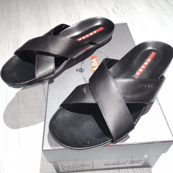 Prada Criss-cross Slide Sandals - Picture 2 of 7